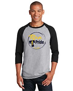 Gildan® Heavy Cotton™ 3/4-Sleeve Raglan T-Shirt - Front Imprint - Titan Pride Circle Logo